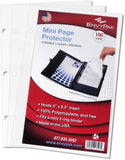 EnvyPak Mini Binder Page Protector Holds 5 x 8.5 Inch Sheets 3 Hole Punched Pack of 100 Protectors