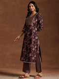 Libas Women'S Silk Blend Kurta Set (36814 Burgundy S