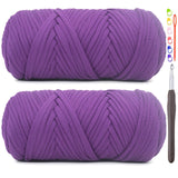 2 Pack Tshirt Yarn for Crocheting,Violet Purple T Shirt Chunky Elastic Fabric Thick T-Shirt Crochet Yarn for Beginners Crochetin