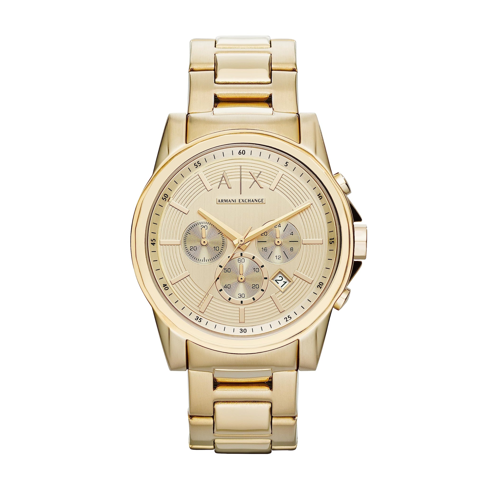 A?X ARMANI EXCHANGE Men's Chronograph Gold-Tone Stainless Steel Bracelet Watch (Model: A|X2099)