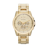 A?X ARMANI EXCHANGE Men's Chronograph Gold-Tone Stainless Steel Bracelet Watch (Model: A|X2099)