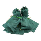 Kriwin Pack of 20 Cotton Jute Gift Potli Bags with Drawstring, 17.78 x 12.5 cm (Forest Green)