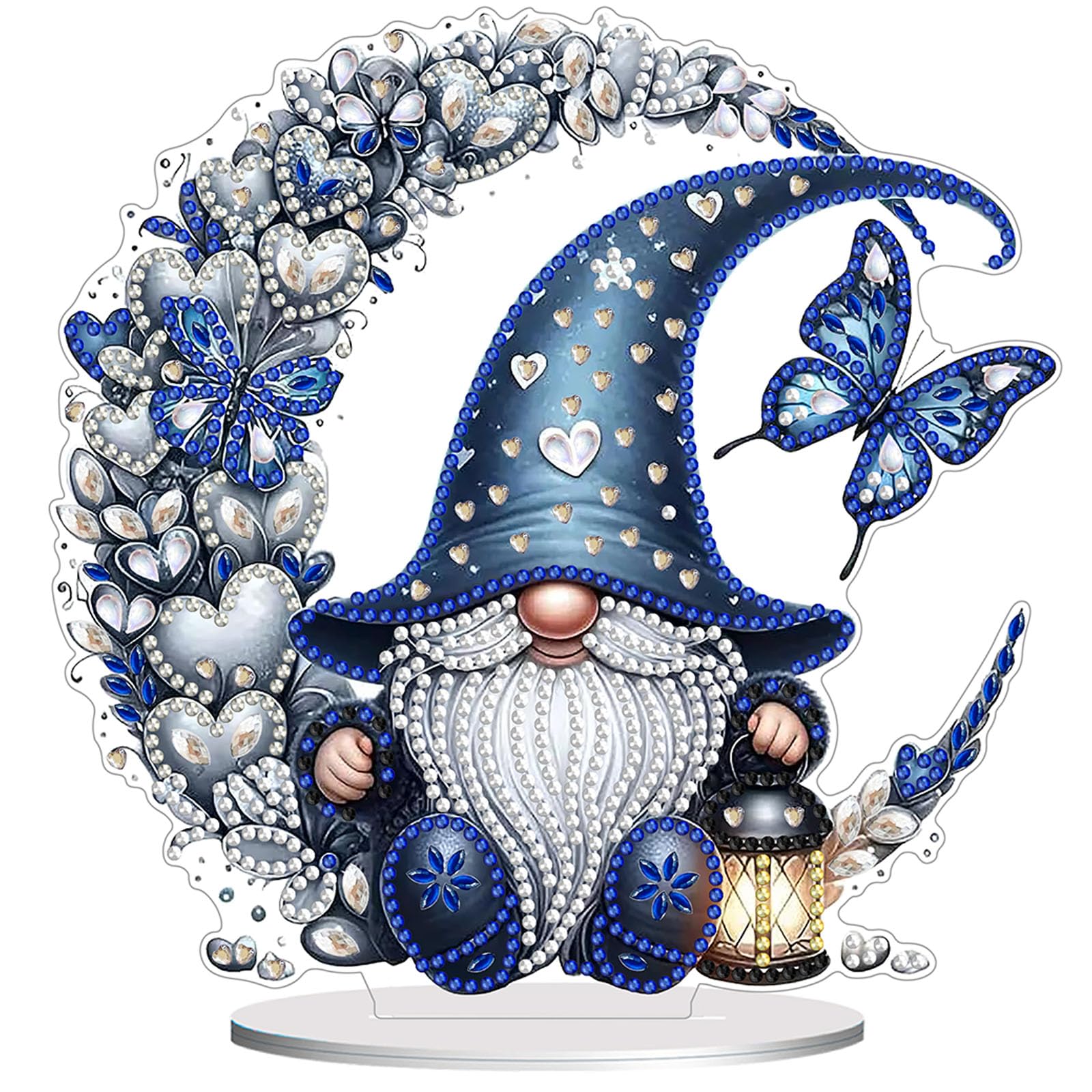 Diamond Painting Kits for Adults Beginners, 5D Full Drill Dwarf Moon Crystal Art Desktop Ornament, DIY Single Sided Home Office 