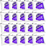 Cosblank 20 Pcs Cheer Makeup Bag Cheer Teams Gifts Canvas Makeup Case Cheerleader Teams Gifts Zipper Pouch for cheerleading Team