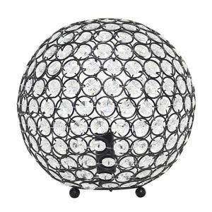 Lalia Home Elipse Medium 10' Contemporary Metal Crystal Round Sphere Glamourous Orb Table Lamp - Restoration Bronze