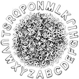 Augshy 700Pcs Large Letter Beads Silver Plastic A-Z Mixed Alphabet Shape Beads for Jewelry Making Bracelets Necklaces Key Chains