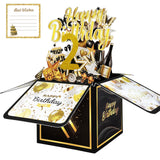 2nd Birthday Card with Envelopes for Girls Boys, Birthday Decorations for Daughter Son, Bday Gift Box for 2 Year Old, Unique Han