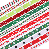 Christmas Ribbon, 24 Yards 0.4 Grosgrain Ribbons Xmas Polyester Ribbons for Gift Wrapping Crafts Decoration Holiday