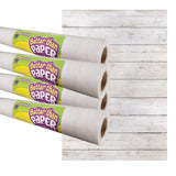White Shiplap Better Than Paper Bulletin Board Roll, 4 x 12, Pack of 4
