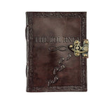 Alcraft Handmade Leather Journal Notebook The Journey On Front Conver | Customized Name/Date/Logo Personalized Customized Vintag