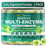 2Pack Digestive Enzymes Gummies for Women & Men, Multi-Enzymes with 90Billion CFU Probiotics and Prebiotics & Postbiotic, Vegeta