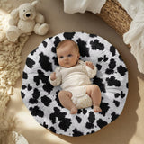Goronwyfloyd Black White Cowhide Stripes Print Newborn Lounger Cover Removable Soft Comfortable Slipcover for Infant Lounger Pil