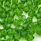 300pcs 8mm Acrylic Cube Faceted Acrylic Beads with Hole Plastic Spacer for Bracelets Necklace Earring Making Supplies (Grass Gre