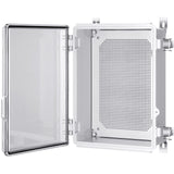 Gratury Junction Box, IP67 Waterproof Plastic Enclosure for Electrical Project, Hinged Transparent Cover, Includes Mounting Plat