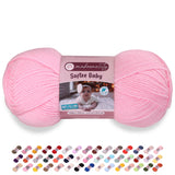 Makromecity Softee Baby Yarn,%100 Premium Anti-Pilling Acrylic, 3.5 Oz, 273 yd (100gr/250 mt), Baby Pink Soft Yarn for Crochetin