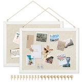 DOLLAR BOSS Bulletin Boards with Linen 2-Pack 16X 12 Cork Board for Walls Wood Framed Bulletin Boards, Small Pin Board for H