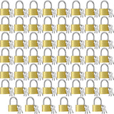 Yaocom Solid Brass Keyed Padlock, Small Padlocks Keyed Alike Yellow Gym Lock, Strong Padlock with Key for Luggage Toolbox(54 Pcs