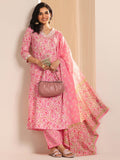 Libas Women Pure Cotton Kurta Sets (99432, Pink, 2Xl