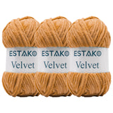 Estako Velvet (3- Skeins Pack) Chenille Blanket amigurumi Yarn for Crocheting and Knitting Super Bulky 3x100 gr (3x132 yds) (175