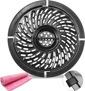 Air Fryer Replacement Parts, 2QT 2.1QT Round Air Fryer Grill Pan Crisper Plate Tray Accessories Rack with Rubber Bumpers for Eli