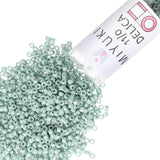 Miyuki Delica Seed Beads - Size 11/0 (1.6 mm), DB2313, Frost Opaque Glaze Rainbow Celadon, 7.2 g, Approx. 1440 Beads, Made in Ja
