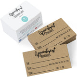 200 Appointment Reminder Cards Kraft Style For Business, Hair Salon, Dental Office, Massage Therapist, Grooming, Hairdresser, 