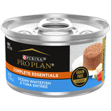 Purina Pro Plan Grain Free, High Protein Pate Wet Cat Food, Complete Essentials Ocean Whitefish & Tuna Entree - (Pack of 24) 3 o
