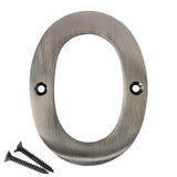 RCH Hardware 2270AN075 | Decorative 3 (75mm) Antique Nickel Finish Brass House Number Numeral (0)