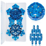 Magnetic Fidget Sphere Magnets Balls - Crystal Diamond Blue Holographic Glitter - Magnet Fidgets Toy - 12 Piece Set - Creativity