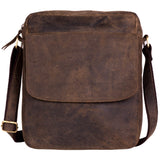 Leather crossbody bag messenger satchel tablet bag 11 inch for men and women by KPL