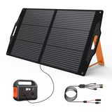 [Upgraded] FlexSolar 100W Portable Solar Panel for Power Station,Foldable Solar Charger with Adjustable Kickstand,QC3.0 USB-A/US