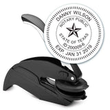 MaxMark Notary Seal Round Embosser for Texas State - Includes Gold Burst Seal Labels (50 Count)