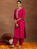 Libas Women'S Silk Blend Kurta Set (Gs946_Pink Pink Xl