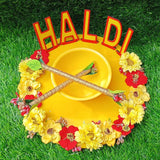 Occasion Designer Haldi Platter Elegant Haldi Thali for Bridal Events, Pooja, Wedding Decor & Festive Celebrations Wood Hald