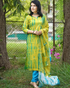 Gosriki Women'S Rayon Blend Straight Printed Kurta With Pant & Dupatta (Kayke Yellow-Krw-Gs_3Xl_Yellow_Xxx-Large),Yellow,3,B0CJ5DXDWH