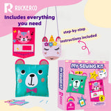 My First Sewing Kit for Beginners Kids Children's Arts and Crafts, 6 Easy DIY Projects of Stuffed Animals and Pillows Craft for