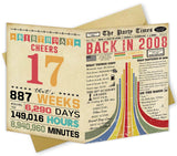 Missonemi 17th Birthday Card, Happy 17th Birthday Gifts for Him Her, Funny 17th Birthday Decorations for Boys Girls, 17 Year Old