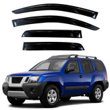KPY Window Visor Compatible with Nissan Xterra 2005-2016, 4PC Rain Guard Side Window Vent Deflectors Tape-On Style, 2005 2006 20