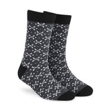 Dynamocks MenS And WomenS Combed Cotton Crew Length Socks (Pack Of 1, Multicolour, Free Size) (Savvy Collection CrisCross)