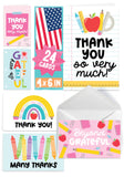 Hadley Designs 24 Teacher Thank You Cards With Envelopes - 4x6 Teacher Appreciation Cards Bulk, Cute Thank You Notes From Studen