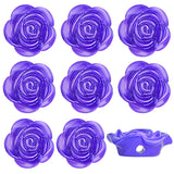 100pcs 15 mm Purple Rose Flower Spacer Beads ABS Plastic Adorable Roseflower Shaped Floral Loose Craft Beads Ornaments for DIY B