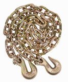 Mytee Products 3/8 Inch x 12 FT Grade 70 Binder Chain with Clevis Grab Hooks G70 Transport Tow Chain 6,600 Lbs Working Load 