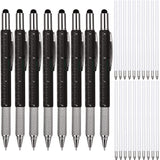 Zhanmai 8 Pieces 8 Pcs Gifts for Men Fathers Day Dad Gifts from Daughter Son Wife 6 in 1 Multitool Pen Set with Refills Screwdri