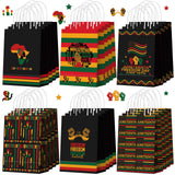 Kosiz 24 Pcs Happy Juneteenth Party Favor Bags Paper Black Freedom Day Goodie Gift Bags African American Independence Day Candy 