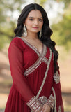 Wedani Georgette Sequins-Work Anarkali Kurta Set For Women (In Alpha M Regular Maroon),MAROON,M,,,