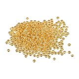 uxcell 1000Pcs Round Crimp Beads, 3mm Crimp End Spacer Beads Tiny Stoppers for Bracelet Jewelry Making DIY, Gold Tone