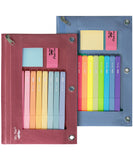 Mr. Pen- 2 Pack Pencil Cases, Flat Zipper Pouch for 3 Ring Binder
