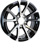 eCustomrim Aluminum Boat Camper Trailer Rim Wheel 5 Lug 14 Avalanche Black V-Spoke
