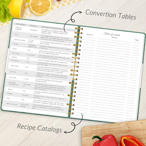 LuBudingJoy Blank Recipe Book to Write in Your Own Recipes. Sprial Hardcover Blank Cookbook, Recipe Journal Hold 150 Recipes(Dar