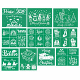 Silk Screen Stencil Self Adhesive Christmas Silk Screen Transfer 10 Pcs, Snowman Snowfalke Buffalo Plaid Christmas Tree Mesh Ste